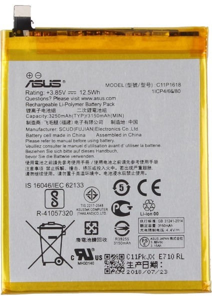 Asus Zenfone 4 ZE554KL Pil Batarya C11P1618 3300 Mah