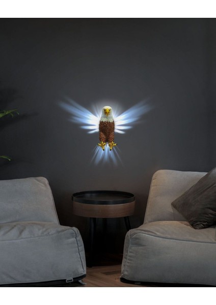 Kartal Duvar Lambası (Gerçek Kartal Renklerinde) Adaptörlü.