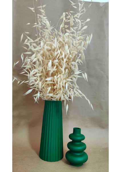 Yeşil Iskandinav Vazo(Kurutulmuş Çiçek Dahildir)