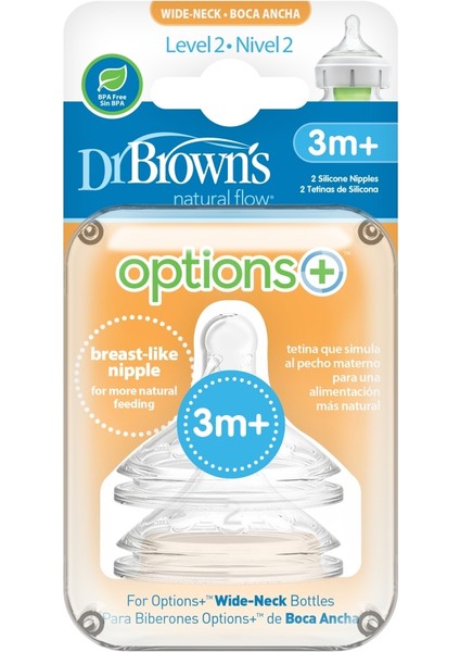 Mbb E- Ticaret Dr. brown's Geniş Ağız 2. evre 2'li Silikon Biberon Emziği