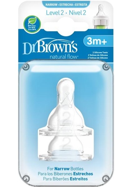 Mbb E- Ticaret Dr. brown's Dar Ağız 2. evre 2'li Silikon Biberon Emziği