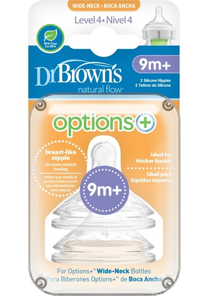 Dr.brown's Geniş Ağız 4.evre 2'li Silikon Biberon Emziği