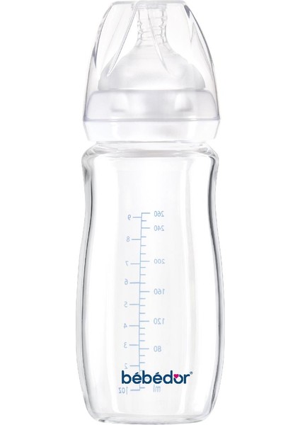 Bebedor Geniş Ağızlı Isıya Dayanıklı Cam Biberon 260ML 51301