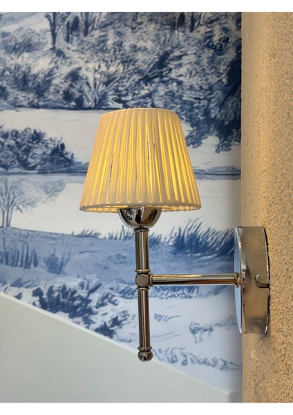 Beyaz Deri Alt Gümüş Metal Duvar Aydınlatması Ledli Aplik fiyatları