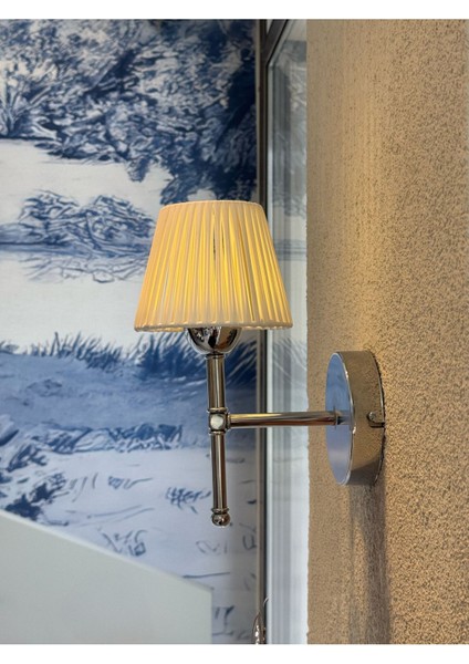 Beyaz Deri Alt Gümüş Metal Duvar Aydınlatması Ledli Aplik fırsatları