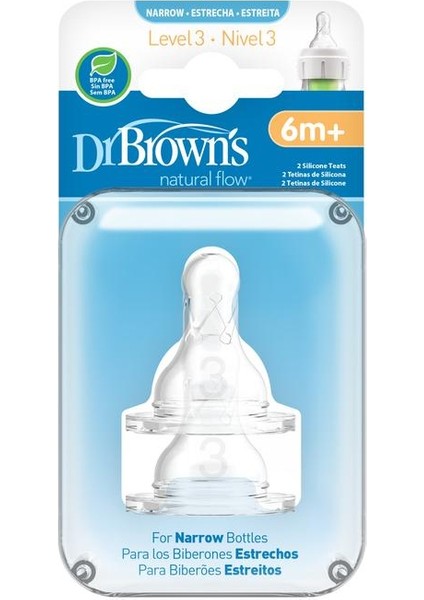 Mbb E- Ticaret Dr. brown's Dar Ağız 3. evre 2'li Silikon Biberon Emziği