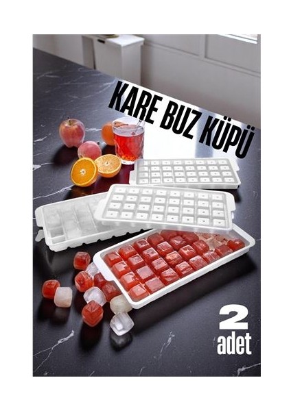 Buz Kalıbı Kare Içecek Buz Kalıbı - Mutfak Buz Kalıbı Kolay Çıkarılır Buz Kalıbı 2 Adet