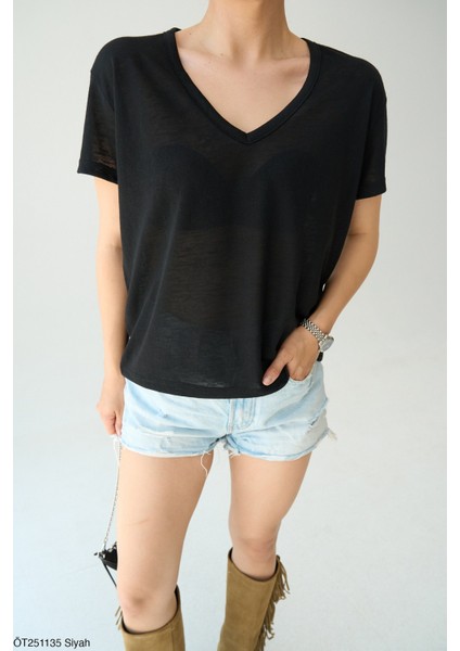 Premıum V Yaka Triko T-Shirt fiyatları