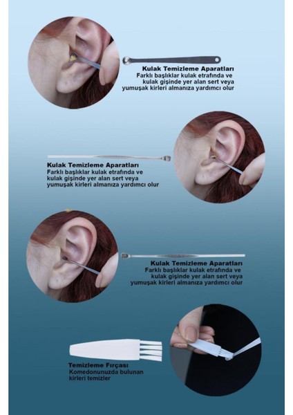 Paslanmaz Çelik Kulak Temizleyici 6'lı Set, Sağlıklı ve Güvenli Kullanım için Ideal fırsatları