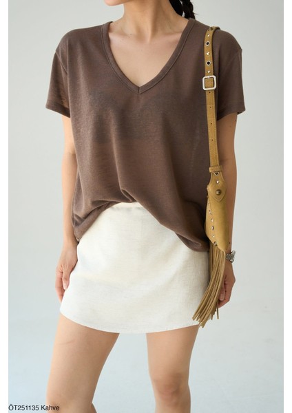 Premıum V Yaka Triko T-Shirt