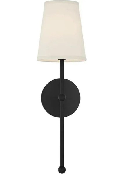 Yeni Brice Pilli Siyah Beyaz Abajurlu Aplik modelleri