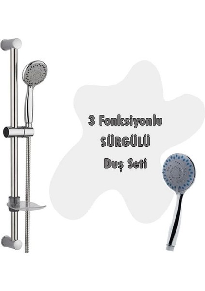 3 Fonksiyonlu Sürgülü Duş Seti 5 Parça Özel Set fırsatları