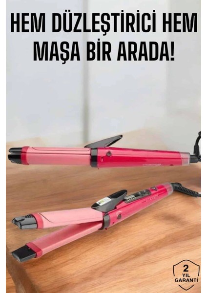Hem Düzleştirici Hem Maşa Saç Şekillendirici