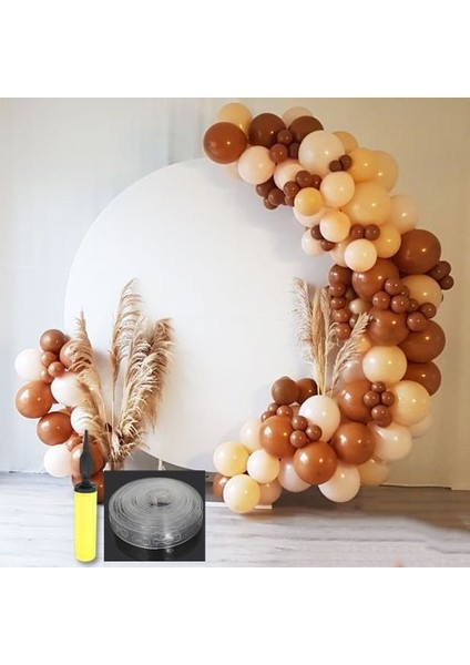 75 Adet Karamel , Kahverengi, Ten Rengi Balon Seti Parti Malzemeleri modelleri