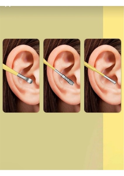 Deri Kılıflı 6'lı Kulak Temizleme Aparatı Seti, hijyen ve konfor sunar