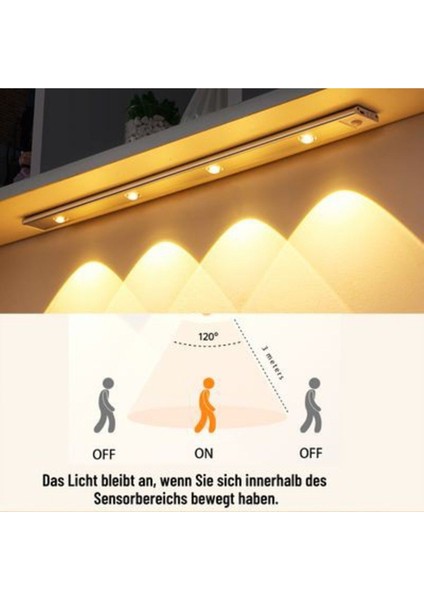 Sensörlü, USB Şarzlı, Alüminyum Kasa, 60 Cm, Modern Tasarım Çok Amaçlı Kullanıma Uygun LED Aplik