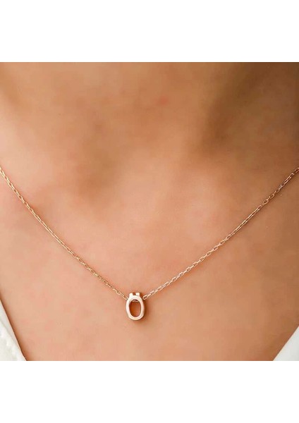 925 Ayar Gümüş Rose 3 Boyutlu Ö Harf Kadın Gümüş Kolye (T5926) (336336) fiyatları