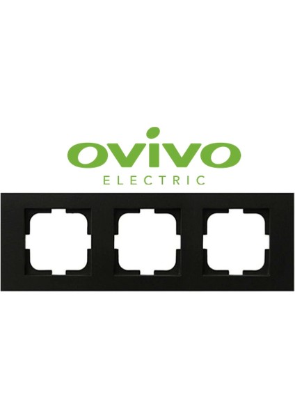 Metalik Siyah Üçlü Çerçeve Grano - Priz ve Anahtar Için Uyumlu Çerçeve fiyatları