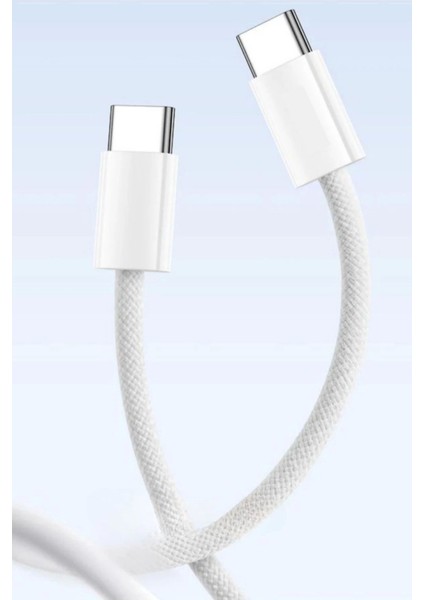 Apple 15/15 Pro Type-C To Type-C Hasır Örgü Hızlı Şarj Kablosu (1m)