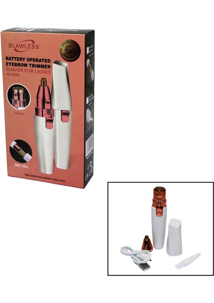 Shopmst 2in1 Başlı - USB Şarjlı Yanak - Burun Kıl Tüy Alma Makinesi Life Buystore 1006387