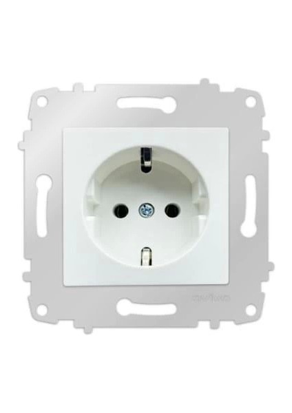 Beyaz Çocuk Korumalı Topraklı Priz Çerçevesiz - Priz ve Anahtar Için Uyumlu Çerçeve fiyatları