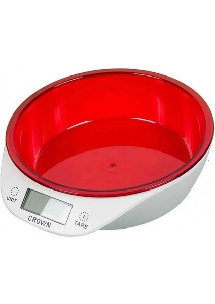 Crown Dijital Lüks Kefeli Mutfak Terazisi 5 kg Çıkarılabilir Ölçü Kabı Terazi Tartı Gram