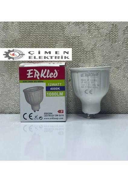 Erkled Erk 2094 GU10 Lensli Ampül 12W 4000K Ilık Beyaz
