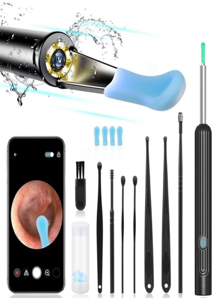 Ne3 Bebek ve Yetişkinler Için USB Şarjlı Yedek Başlıklı Endoskop Kameralı Kulak Temizleme Cihazı