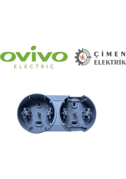 Gri Sıva Üstü Kombine Anahtar Priz Kutusu - Elektrik Tesisat Anahtarı