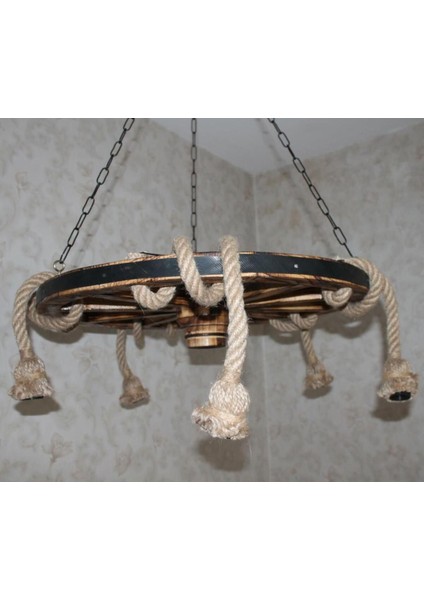 Ahşap Teker Avize 70 Cm. 5'li fırsatları