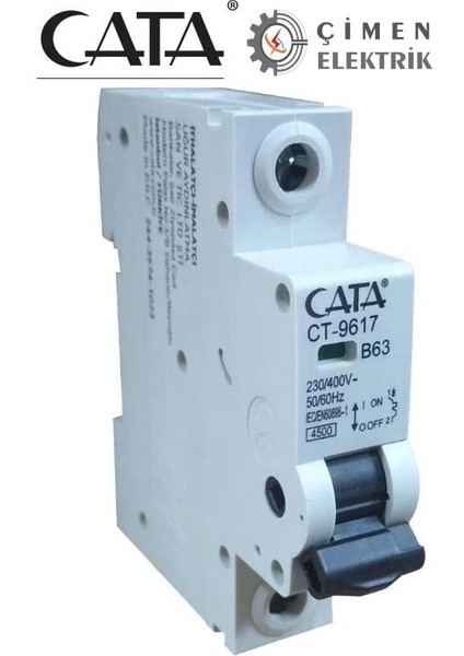 Cata Ct 9617 1X63A 4.5ka B Tipi Otomatik Sigorta