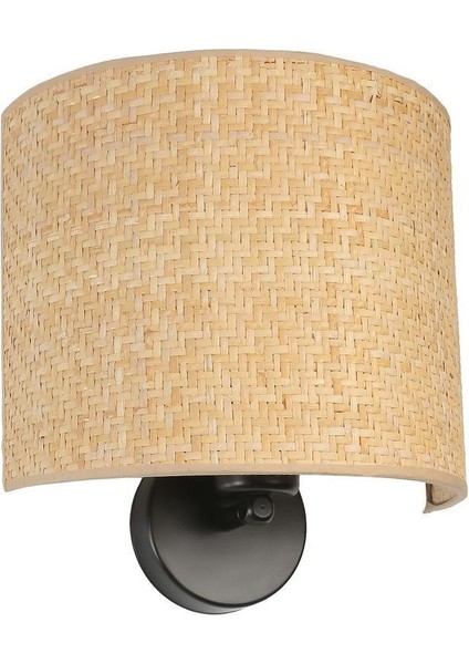 Yeni Hasır Pilli Rattan Abajurlu Oval Aplik modelleri