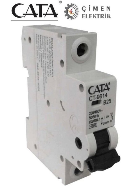 Cata Ct 9614 1X25A 4.5ka B Tipi Otomatik Sigorta