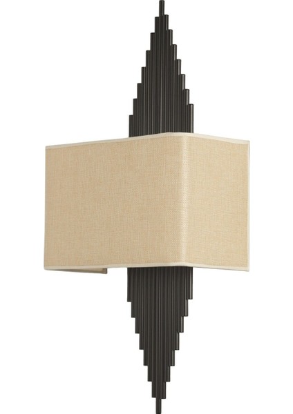 Yeni Hande Pilli Siyah Dikdörtgen Açık Hasır Abajurlu Aplik modelleri