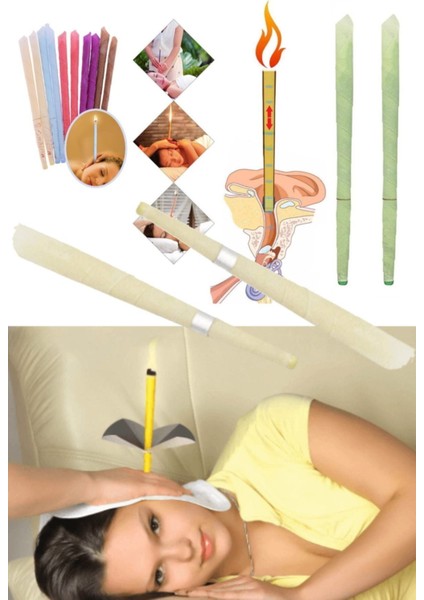 3 Çift Kulak Temizleme Bakım Mumu Hijyenik Komple Full Temizlik Kulak Mumu Kulak Terapi Bakımı Set