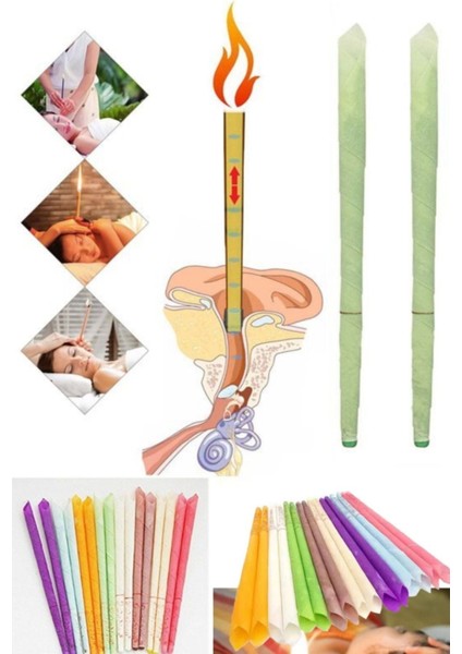 3 Çift Kulak Temizleme Bakım Mumu Hijyenik Komple Full Temizlik Kulak Mumu Kulak Terapi Bakımı Set