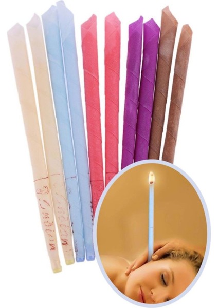 3 Çift Kulak Temizleme Bakım Mumu Hijyenik Komple Full Temizlik Kulak Mumu Kulak Terapi Bakımı Set