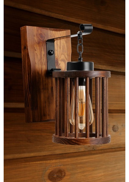 Yeni Alkım Pilli Ceviz Ahşap Kafesli Aplik fiyatları