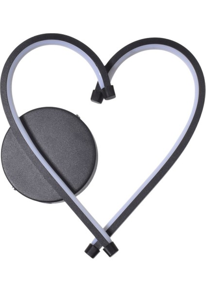 Kalp Modern Tasarım Siyah Renk Gün Işığı Ledli Çocuk Odası Banyo - Mutfak - Salon Ledli Duvar Aplik fiyatları