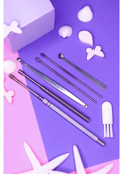 Paslanmaz Çelik Kulak Temizleyici Seti, 6'lı, Güvenli ve Etkili Temizlik Araçları fırsatları