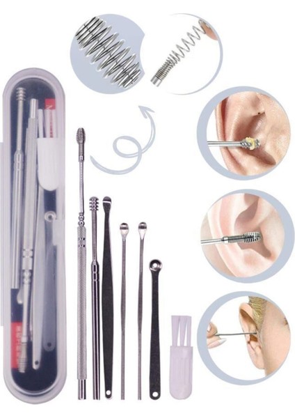 Paslanmaz Çelik Kulak Temizleyici Seti, 6'lı, Güvenli ve Etkili Temizlik Araçları indirimleri