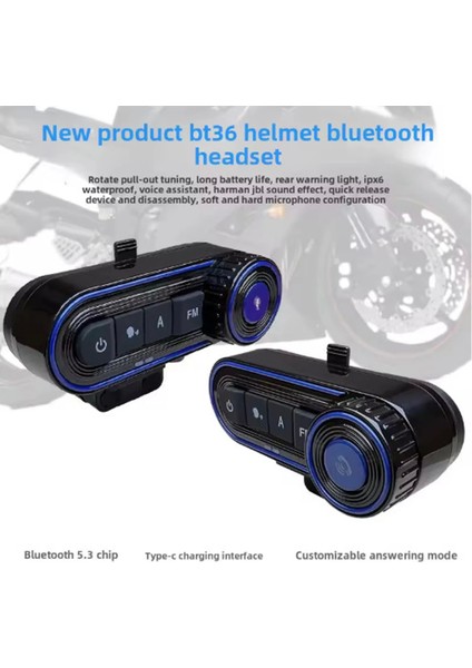BT36 Kask Kulaklık Bluetooth Motosiklet Kulaklık Intercom 5.3