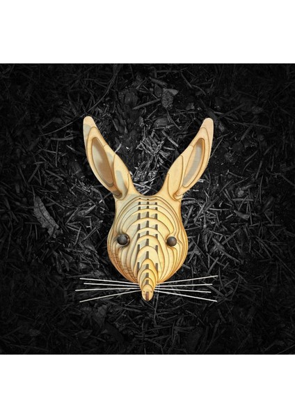 Kelb Köpek Kafası Doğal Ahşap Lazer Kesim Rustik Salon Aplik Duvar Dekoru 3D Tablo Pano (Peri Ledli