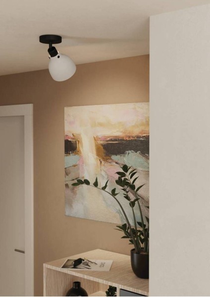 43827 Iç Mekan " Matlock " Gri, Siyah Renk Dökme Çelik Sıva Üstü Spot Lambası IP20 E27 Max: 1x4