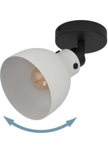 43827 Iç Mekan " Matlock " Gri, Siyah Renk Dökme Çelik Sıva Üstü Spot Lambası IP20 E27 Max: 1x4 fiyatları