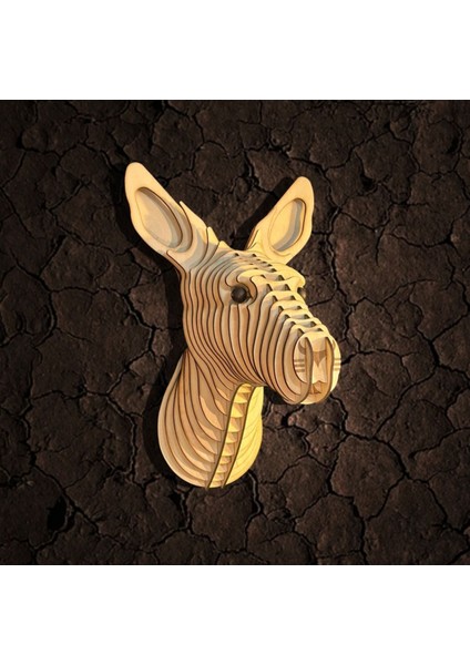 Kelb Köpek Kafası Doğal Ahşap Lazer Kesim Rustik Salon Aplik Duvar Dekoru 3D Tablo Pano (Peri Ledli fiyatları