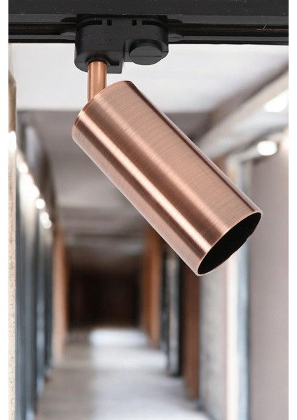 Modern Ray Spot Aydınlatma Bakır Eskitme Ray Spot Monofaze Alüminyum Gövde 12 cm