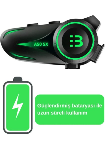A50 5x Motor Kask Kulaklık Rgb Bluetooth Motosiklet Kulaklık Intercom 5 Kişi Eşleşme indirimleri