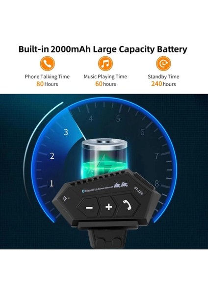 BT-12B 2 Binici Eşleşme Özellıklı Motosiklet Bluetooth Intercom