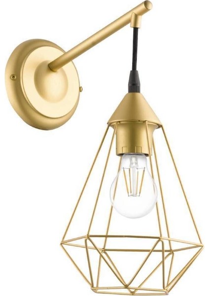 79265 Iç Mekan " Byron " Fırçalanmış Pirinç Renk Dökme Çelik Duvar Lambası IP20 E27 Max: 1X60W